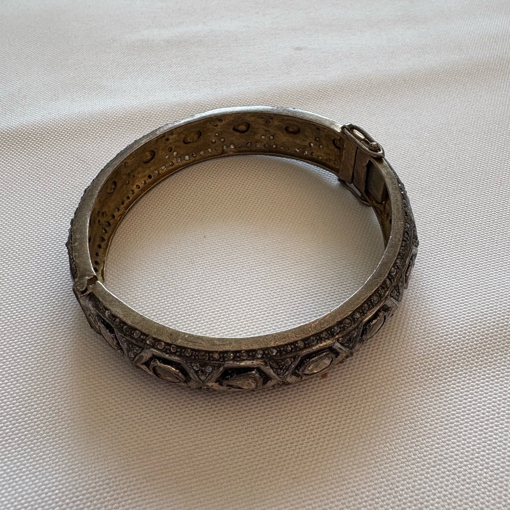 Diamond polki bangle wider width